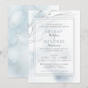 Modernes Slate Blue Watercolor Splash Einladung