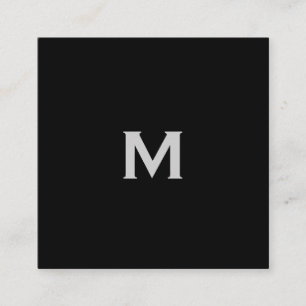 Modernes Sleek Lux Monogram auf Schwarz Quadratische Visitenkarte