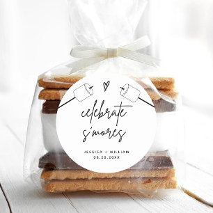 Modernes S'mores Wedding Party Fevor Kit Runder Aufkleber