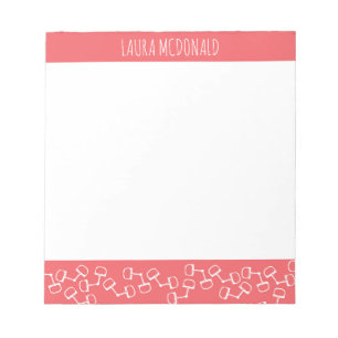 Modernes Snaffle Bit Horse Notepad - Korallen Notizblock