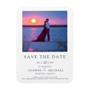 Modernes Sofort-Foto-Paar Save the Date Hochzeit Magnet