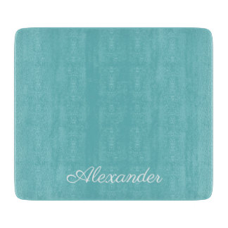Modernes Solid Aquamarin Blue Template Weiße Schri Schneidebrett
