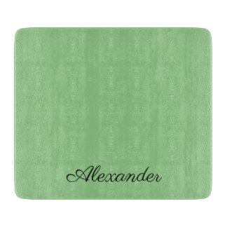 Modernes Solid Sage Green Template Schwarzes Skrip Schneidebrett