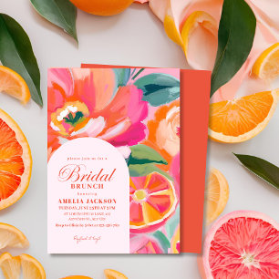 Modernes Sommerzitrus Orange Brautparty Einladung