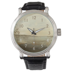 Modernes Sonnenuntergang-LandschaftsÖlgemälde Armbanduhr
