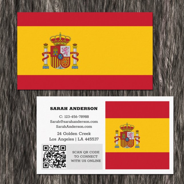 Modernes Spanien, Visitenkarte, spanische Flagge/Q Visitenkarte (Von Creator hochgeladen)