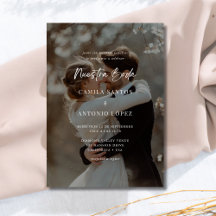 Modernes spanisches Black Overlay Foto Hochzeit