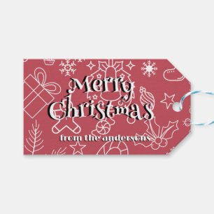 Modernes Sparkle und Chef: Weihnachten Party Geschenkanhänger