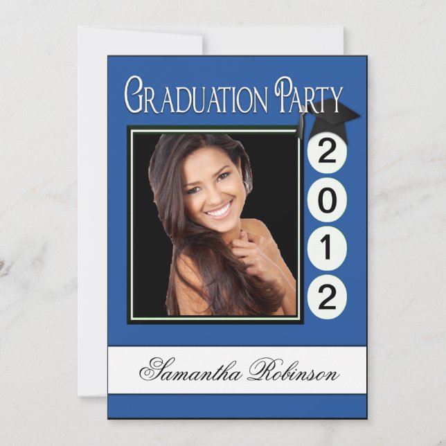 Modernes Spaß-Abschluss-Party-Gewohnheits-Foto Einladung (Vorderseite)
