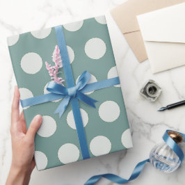 Modernes Spearmint und Elfenbeinpolka Weihnachten Geschenkpapier