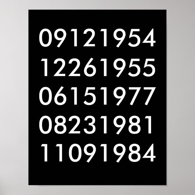 Modernes Special Dates Poster (Vorne)