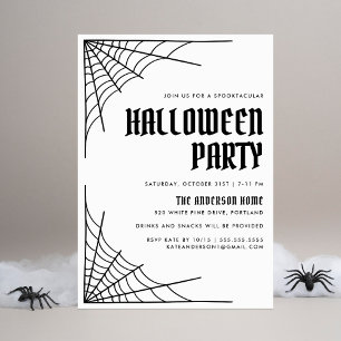 Modernes Spider Web-Halloween-Party Einladung