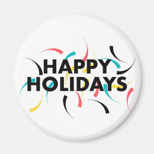 Modernes, spielerisches Design von "Happy Holidays Magnet
