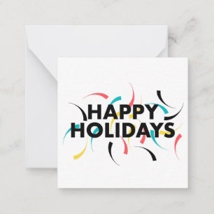 Modernes, spielerisches Design von "Happy Holidays Mitteilungskarte