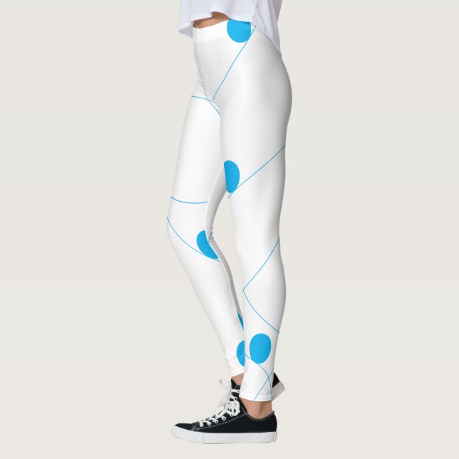 Modernes, spielerisches, lustiges, niedliches Blau Leggings (Links)