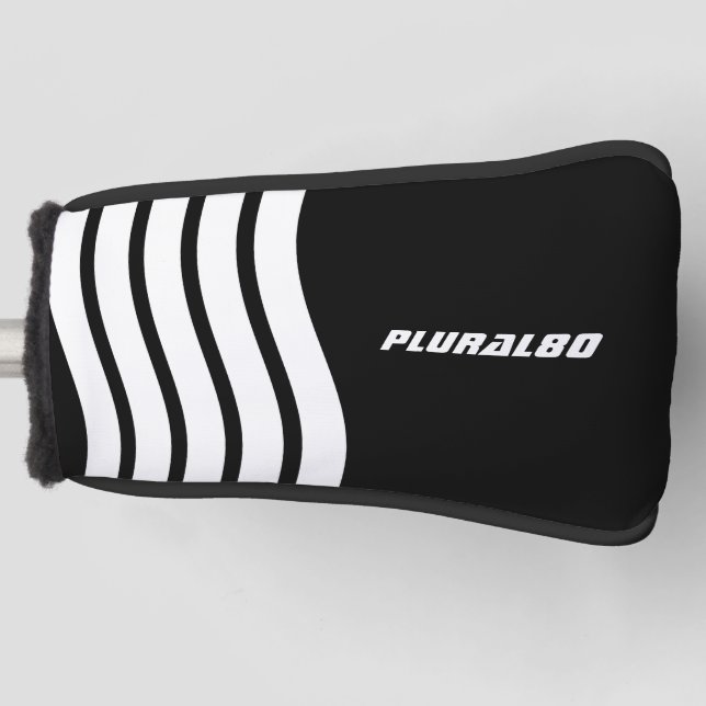 Modernes sportliches Schwarz-weiß Golf Headcover (Vorderseite)