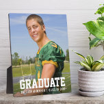 Modernes Sporty Abschluss Foto Fotoplatte<br><div class="desc">Moderne Sporty Graduate Foto Plaque</div>