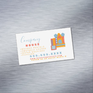 Modernes Springhaus-Logo-Party-Verleih Magnetische Visitenkarte