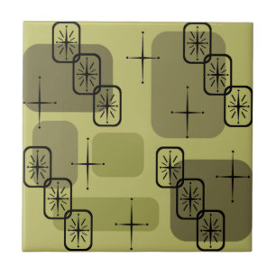 Modernes Sputnik Olivenöl Mitte des Jahrhunderts Fliese