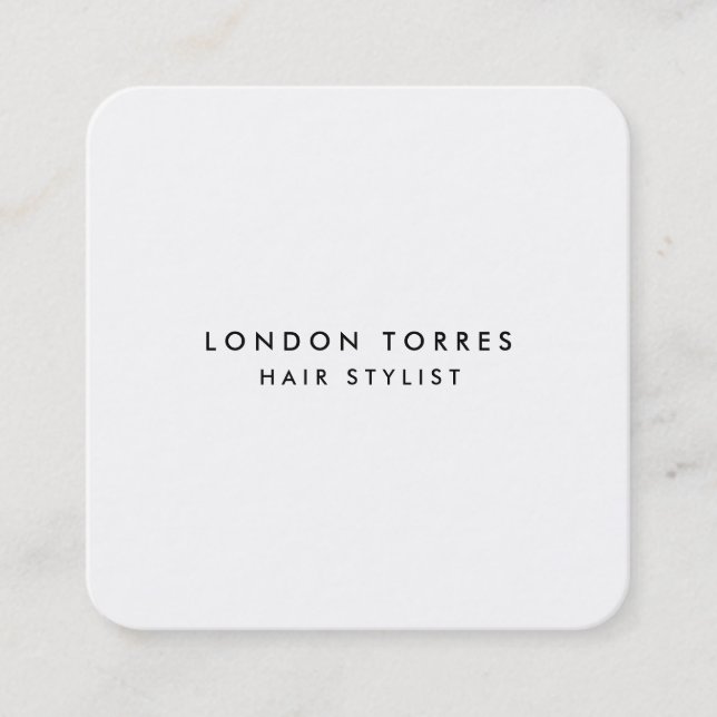 Modernes Square Minimalistisch trendy Black & Whit Quadratische Visitenkarte (Vorderseite)