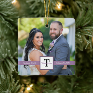 Modernes Square New Wedding Foto Keramikornament