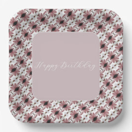 Modernes Square Pink und Burgund Pappteller