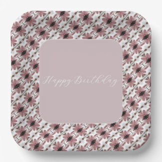 Modernes Square Pink und Burgund Pappteller