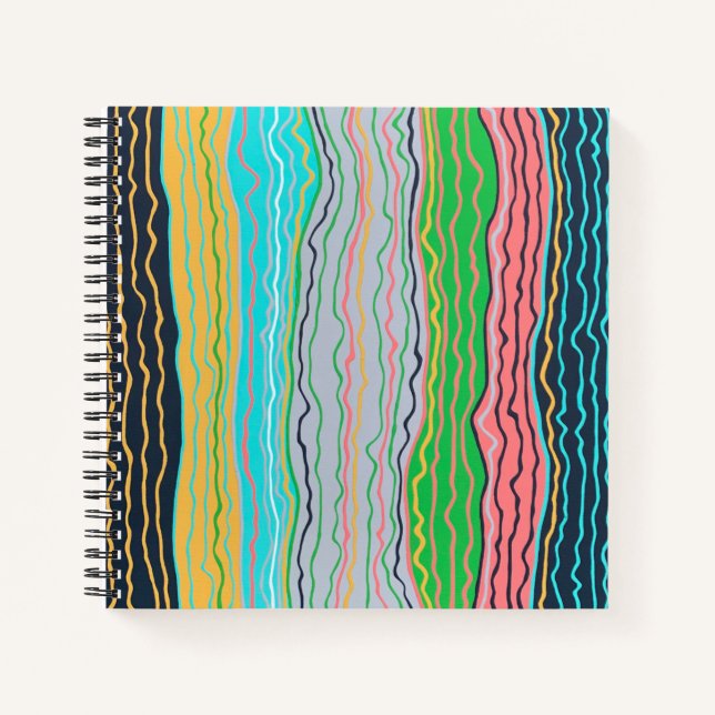 Modernes Squiggles-Notebook Notizbuch (Vorderseite)