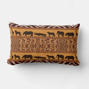 Modernes Stammes- Afrikanisches Jaguar-Muster Tier Lendenkissen