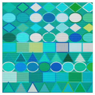 Modernes Stammes- geometrisches, Seeglasaqua und Stoff