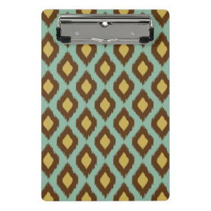 Modernes Stammes- ikat blaues gelbes modernes Mini Klemmbrett