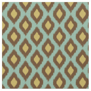Modernes Stammes- ikat blaues gelbes modernes Stoff