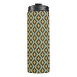 Modernes Stammes- ikat blaues gelbes modernes Thermosbecher