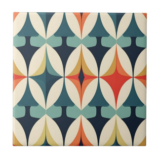 Modernes, stilisiertes geometrisches Muster Mitte Fliese