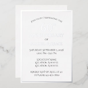 Modernes stilvolles 60. Hochzeitsszenario-Party Folieneinladung