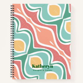 Modernes, stilvolles Abstrakt Mint Green Spiral No Notizbuch