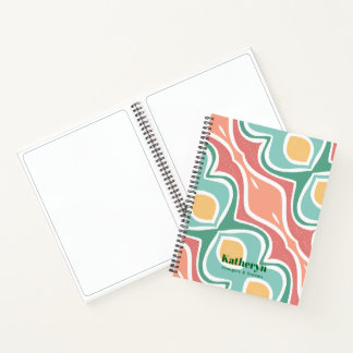 Modernes, stilvolles Abstrakt Mint Green Spiral No Notizbuch