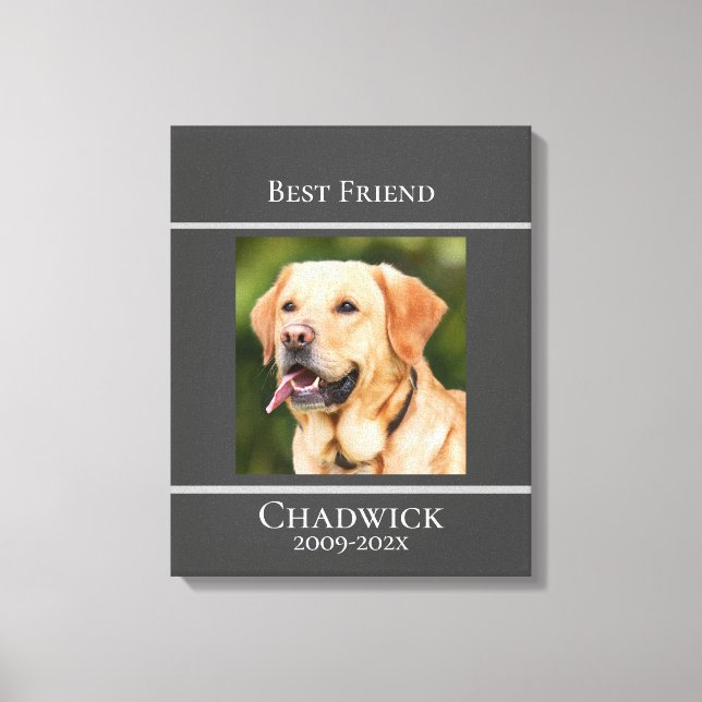 Modernes, stilvolles Add-on Foto Pet Memorial Post Leinwanddruck (Vorderseite)