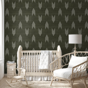 Modernes, stilvolles afrikanisches Mudcloth Dark G Tapete