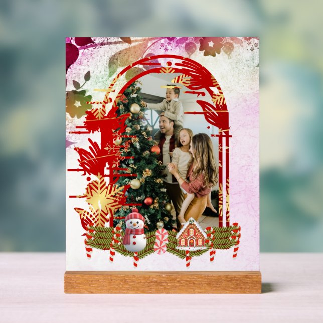 Modernes, stilvolles Blumenweihnachtsfest - Foto Acrylschild (Neutral)