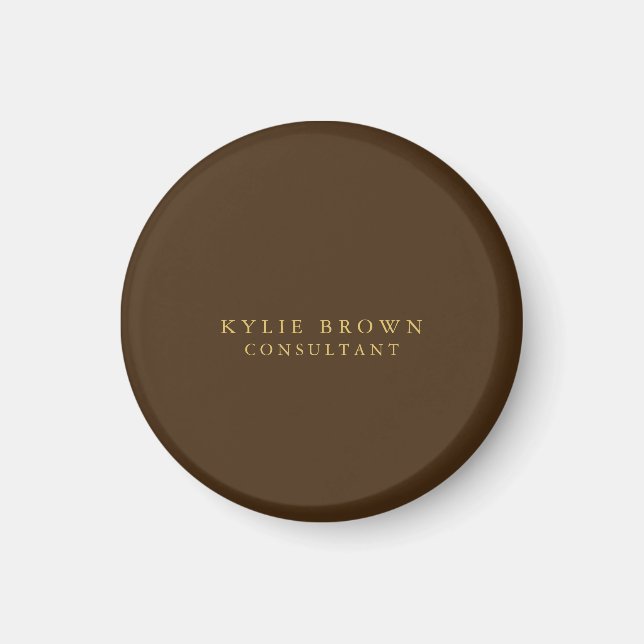 Modernes, stilvolles Braun Gold Beruflich Magnet (Vorne)