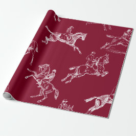Modernes, stilvolles Burgundy Horseback Riding Toi Geschenkpapier