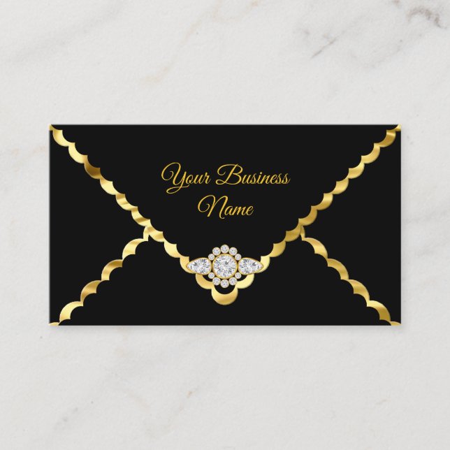 Modernes, stilvolles Business Gold Black Diamond E Visitenkarte (Vorderseite)