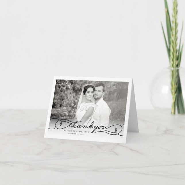Modernes, stilvolles Chic Script-Foto Hochzeit Vie (Vorderseite)
