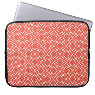 Modernes, stilvolles Coral Pink Diamond Muster Laptopschutzhülle