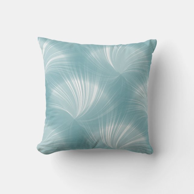 Modernes stilvolles Cyan Blue Elegantes Muster Kissen (Vorderseite)