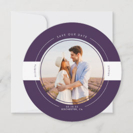 Modernes, stilvolles Eggplant Lila Save the Date F