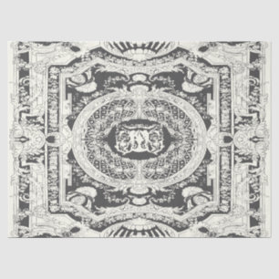 Modernes, stilvolles Elegantes Grau Weiß Barock Or Seidenpapier