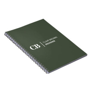 Modernes, stilvolles Forest Green Monogram Notizblock