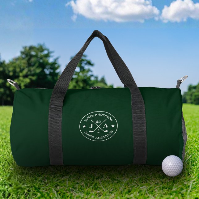 Modernes, stilvolles Golfer Monogram & Name Person Duffle Bag (Von Creator hochgeladen)
